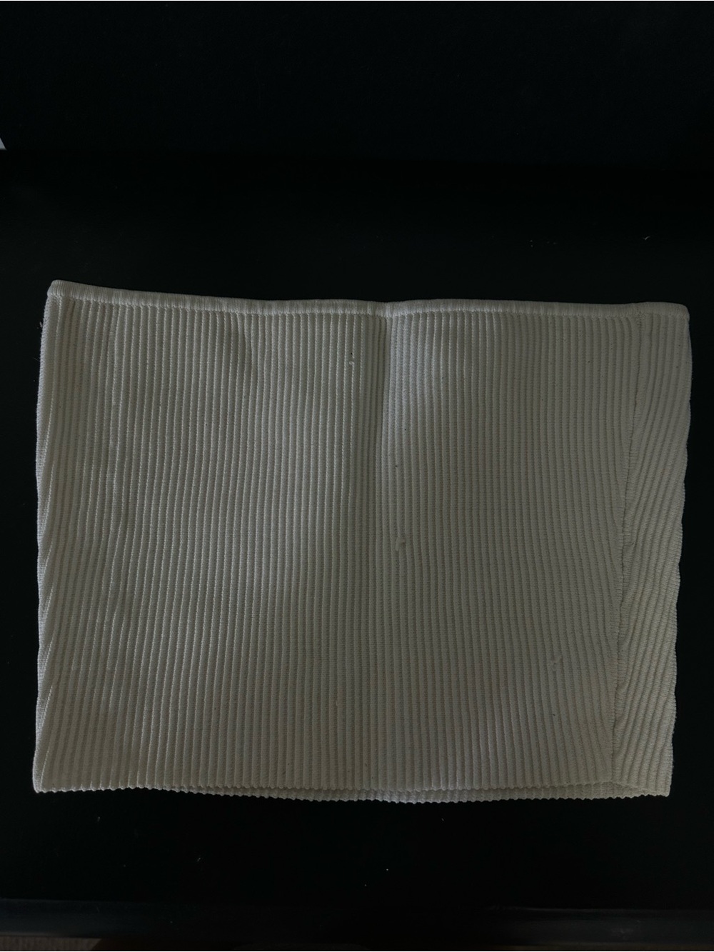 Babaton White Ribbed Knit Bandeau Top